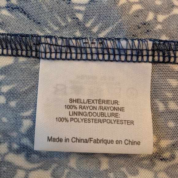 TORY BURCH Porter Dress | Size Small | Blue Geometric Print - Picture 12 of 14